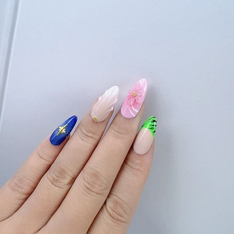 3d press on nails, unghie finte gel in 3d
